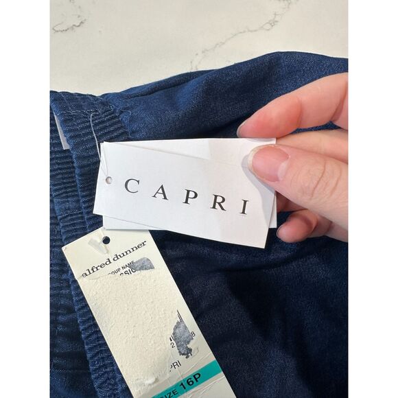 NWT Alfred Dunner Petite Denim Capri Wide Leg Pants Size 14 Petite - Picture 5 of 8